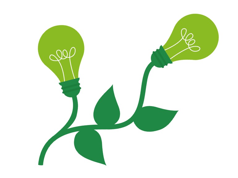 illustration över två glödlampor, symboliserar innovation